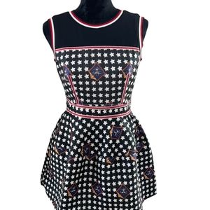 Black and white star dress medium